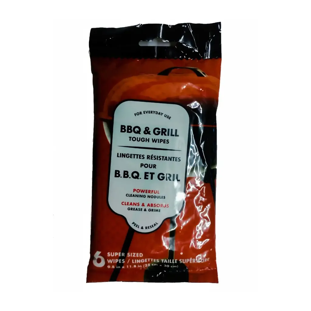 BBQ & GRILL TOUGH WIPES 6PK